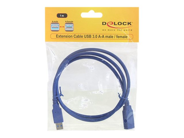 DELOCK Kabel USB 3.0 Verlängerung A/A 1m St/Bu - Vorderansicht