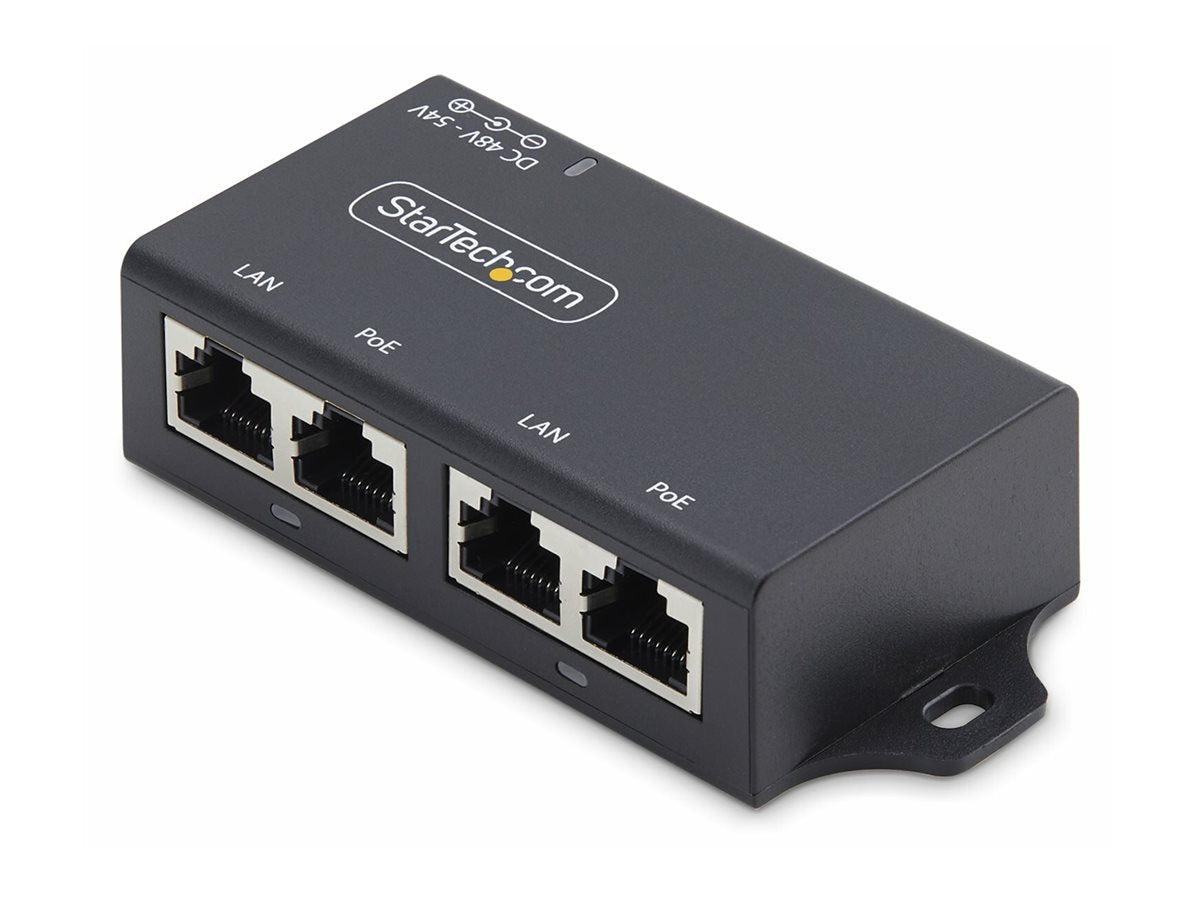 STARTECH.COM 2-Port PoE+ Injektor/Stromversorgung Gigabit PoE Adapter/PoE+ 802.3af/at PoE+ 30W Wandmontage PoE-Injektor