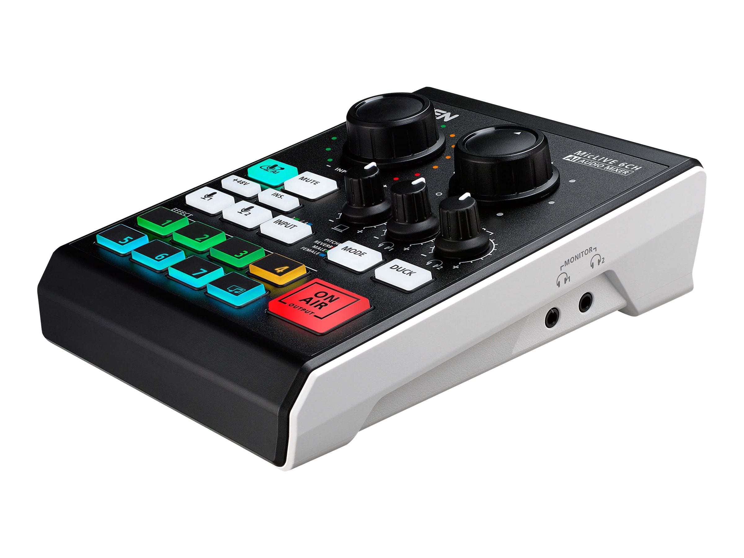 ATEN UC8000 Podcast AI Audio Mixer MicLIVE 6-CH Vorderansicht