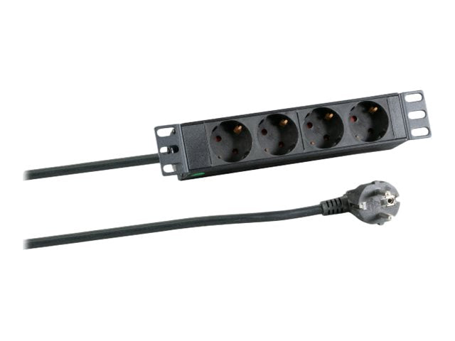 EFB 25,40cm 10Zoll 1HE Steckdosenleiste Vorderansicht