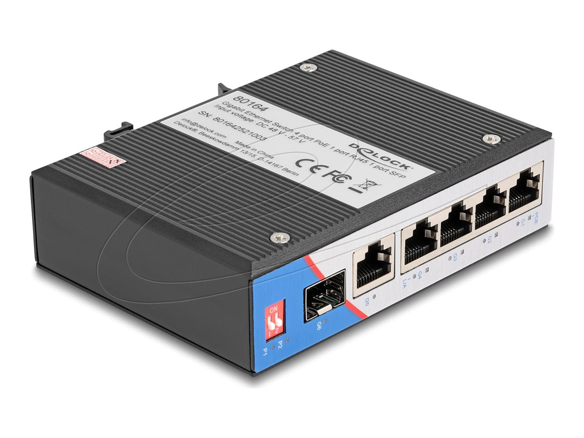 DELOCK Industrie Gigabit Ethernet Switch Vorderansicht