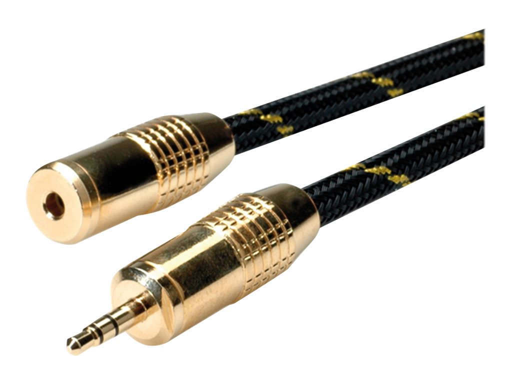 ROLINE GOLD 3,5mm Audio-Verlängerungskabel Stecker / Buchse 2,5m - Detailansicht