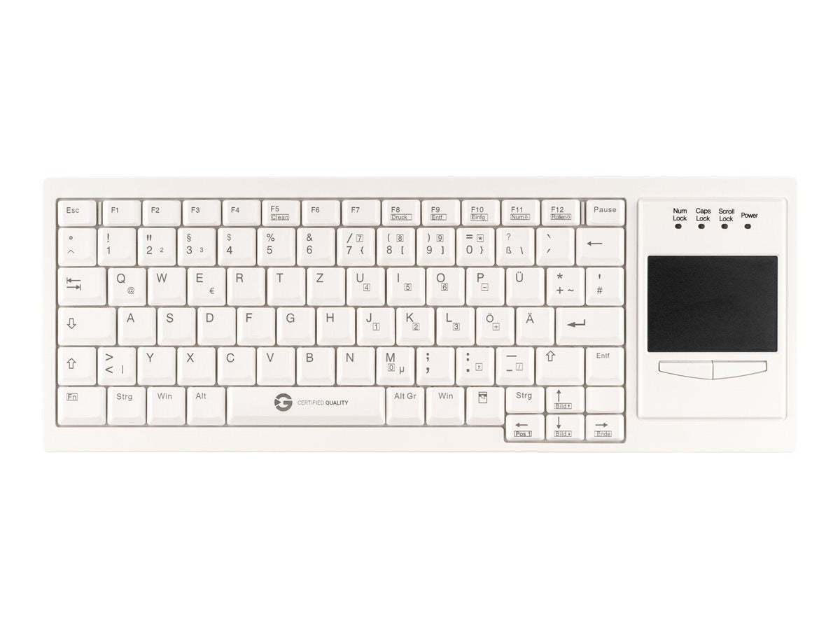 GETT Cleantype Xtra Touch Tastatur mit Touchpad USB Farbe weiss Layout DE