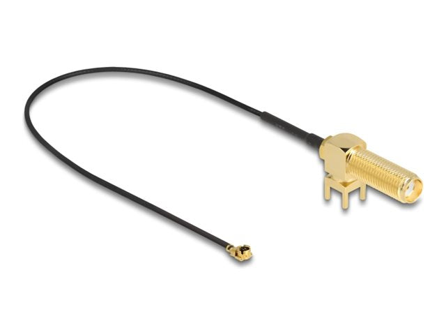 DELOCK Antennenkabel SMA 90 PCB Buchse zum Einbau zu I-PEX Inc. MHF I Stecker 1.13 25cm - Vorderansicht