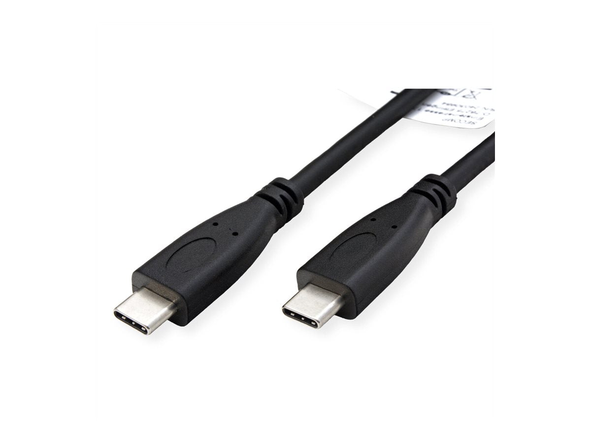 ROLINE RM USB 3.2 Gen 2 Kabel C-C ST/ST 10Gbit/s Emark 100W schwarz 1m - Vorderansicht