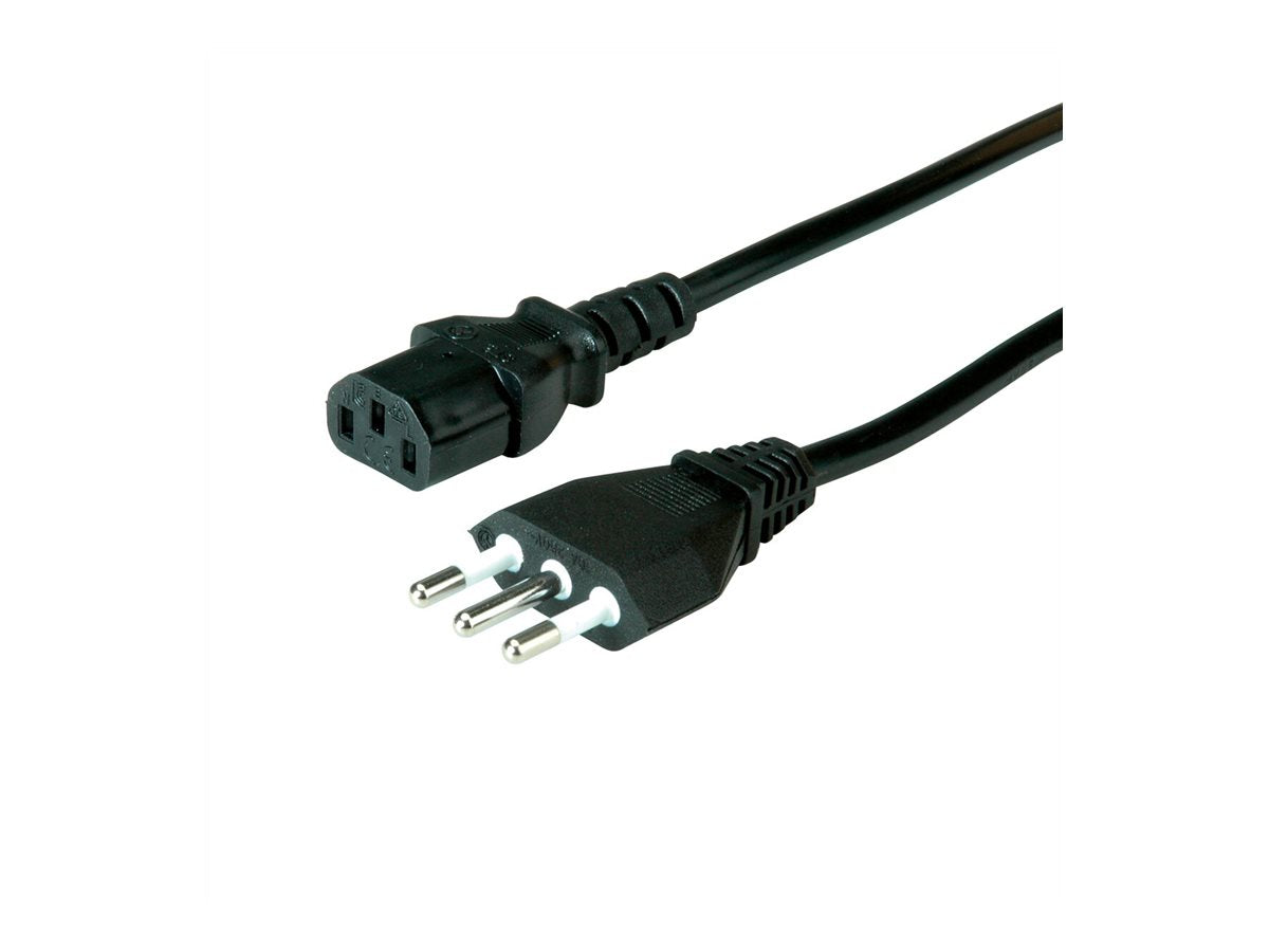 VALUE Netzkabel gerade IEC-Buchse Italien schwarz 1,8m - Verpackung