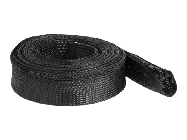 DELOCK Geflechtschlauch mit Reissverschluss hitzebeständig 3m x 50mm schwarz - Vorderansicht