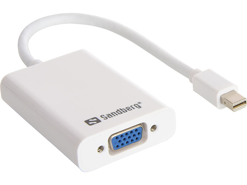 SANDBERG Adapter MiniDP>VGA+Audio weiss Detailansicht