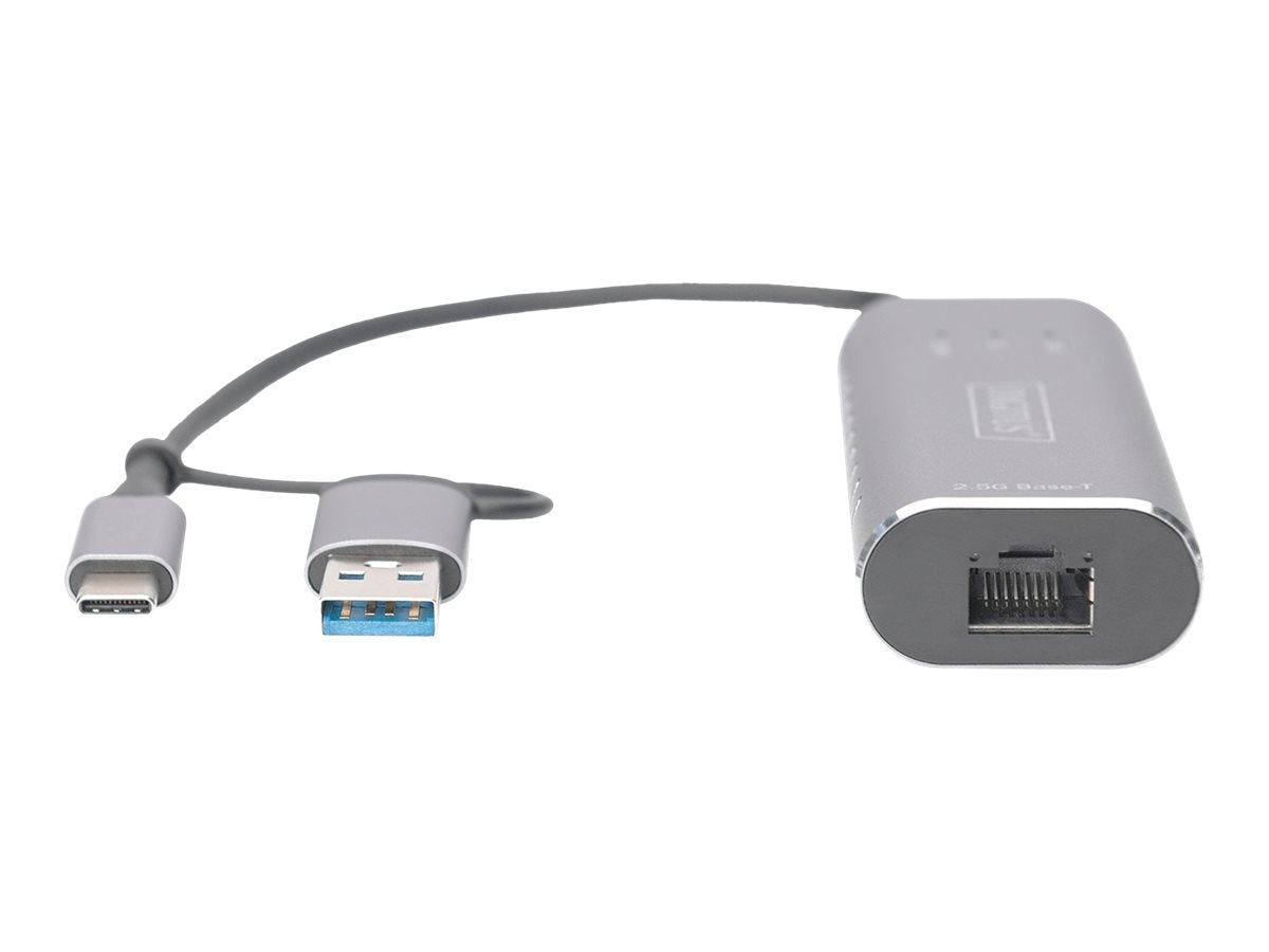 DIGITUS USB3.0/USB C 3.1 to 2.5G Ethernet Adapter Seitenansicht