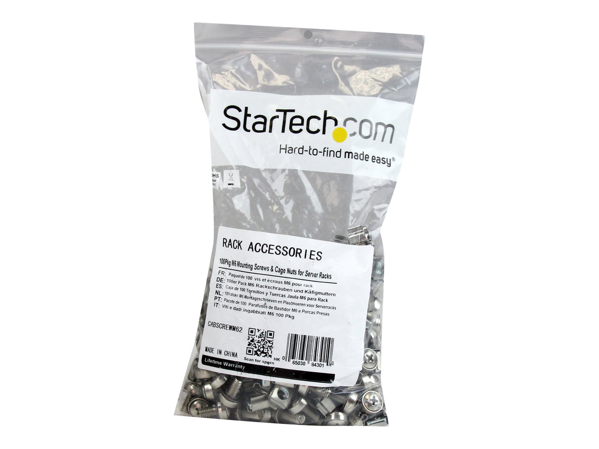 STARTECH.COM M6-Montageschrauben und Käfigmuttern Vorderansicht