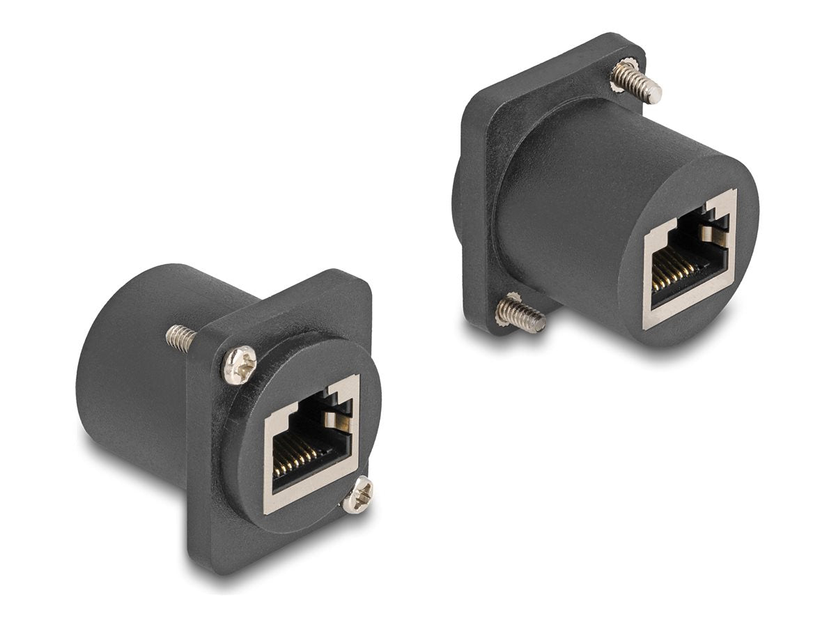 DELOCK D-Typ Modul RJ45 Buchse zu Buchse mit Schrauben - Vorderansicht