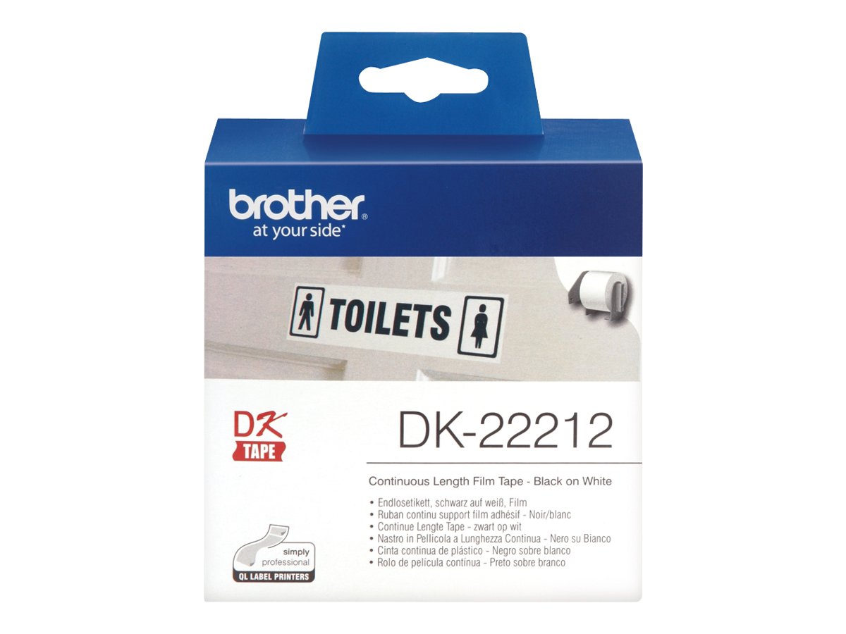 BROTHER P-Touch DK-22212 Endlosetikettenrolle auf einem Etikettendrucker