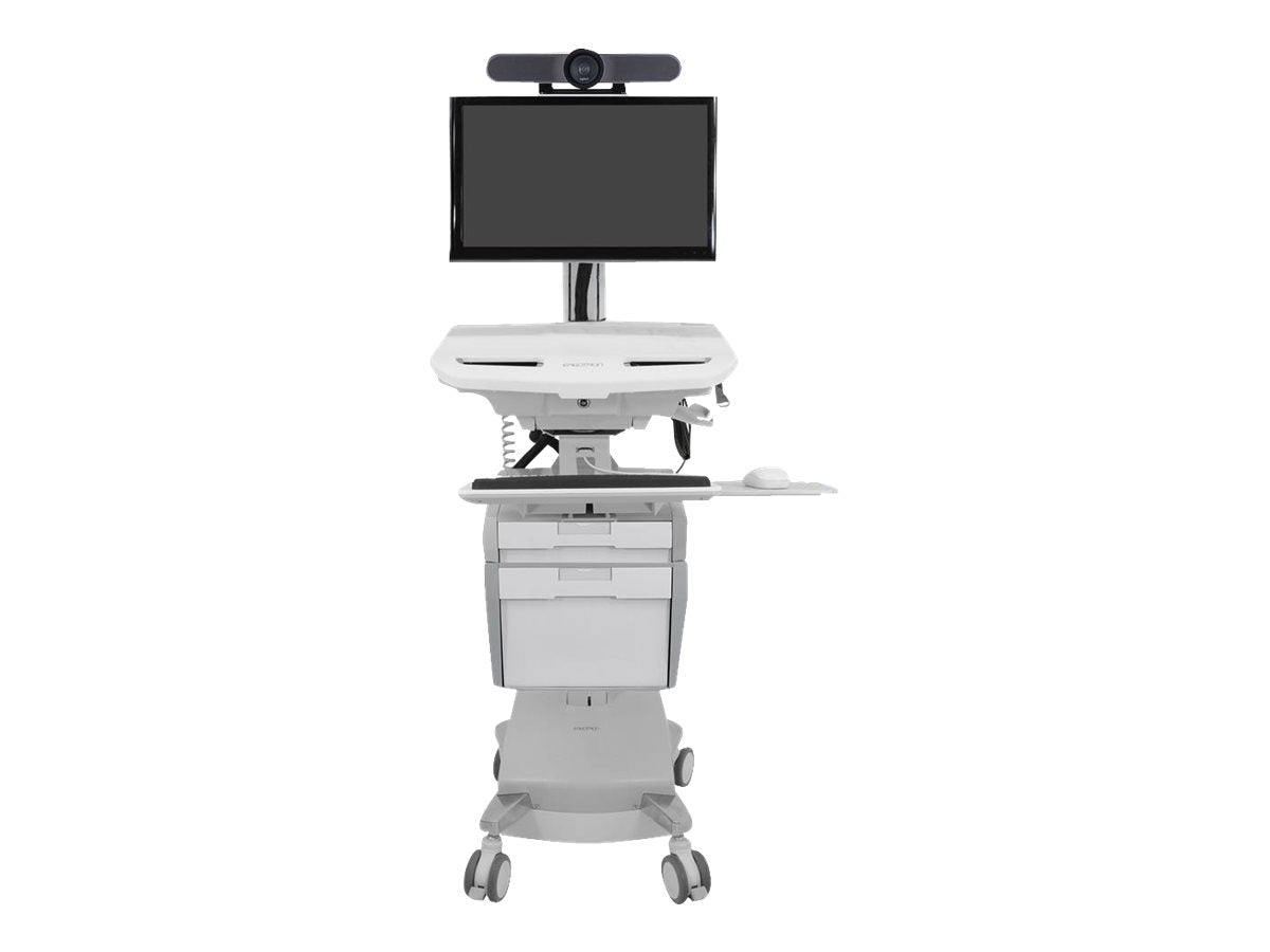 Vorderansicht des ERGOTRON StyleView Telemedicine Cart mit Einzelmonitor SLA powered EU