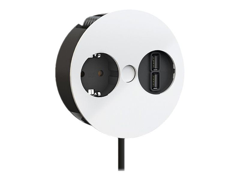 BACHMANN TWIST 1x Schutzkontakt Aderendhülsen USB-Charger Schutzkontaktmontagestecker Vorderansicht