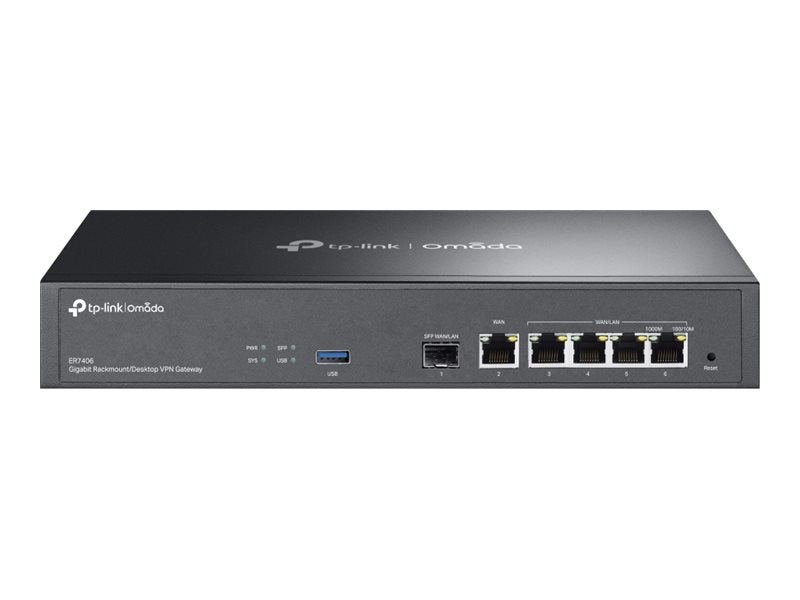 TP-LINK ER7406 Omada Gigabit Rackmount Desktop VPN Router - Vorderansicht
