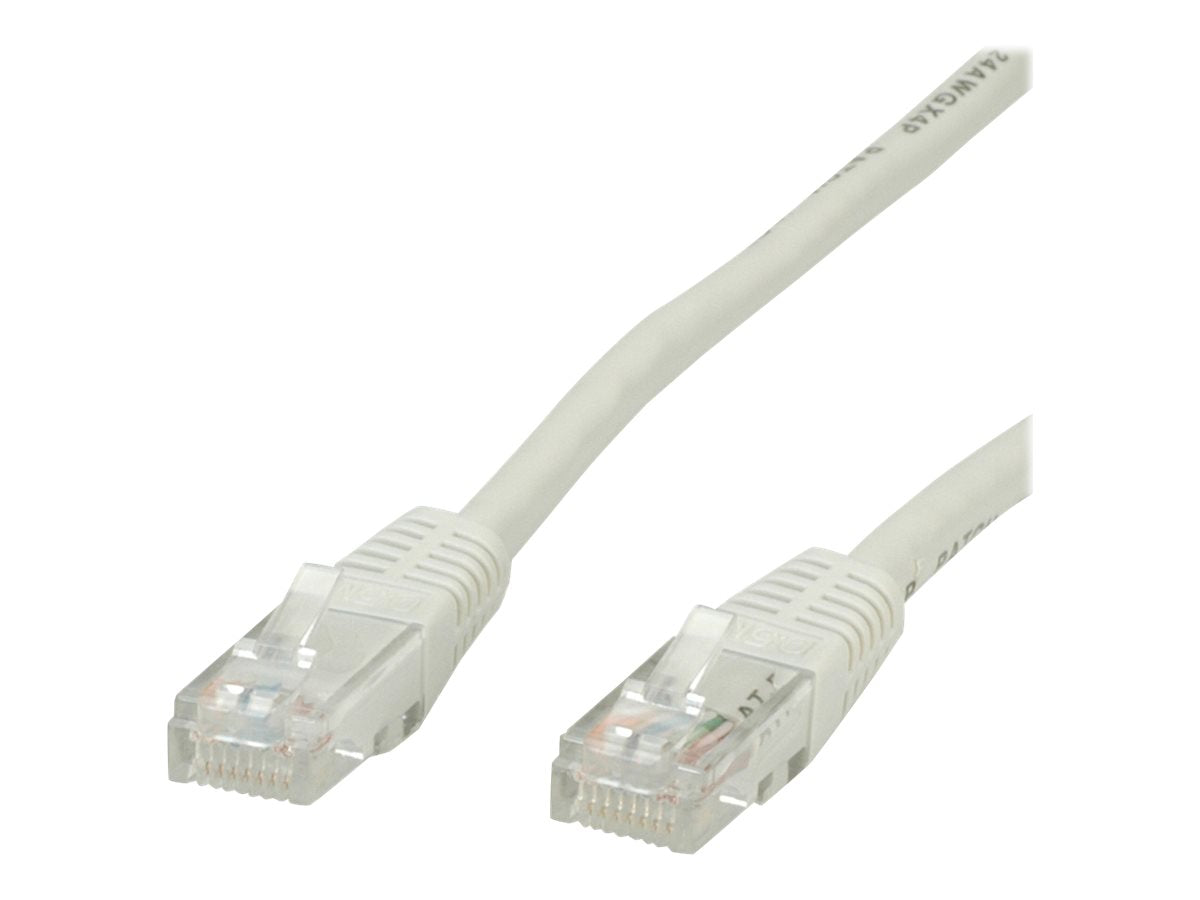 VALUE Patchkabel Kat.5e Class D UTP grau 1m - Vorderansicht