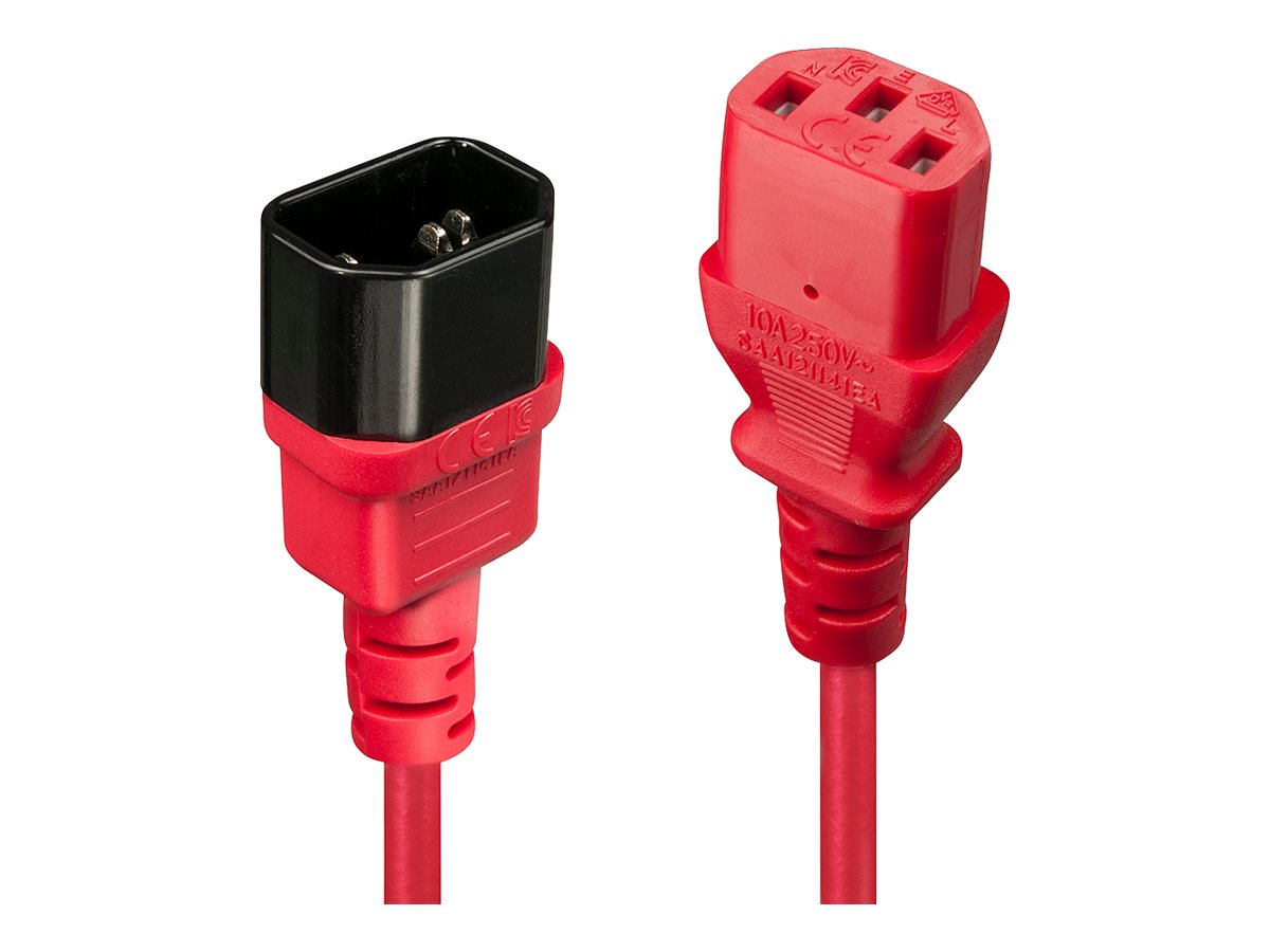 LINDY 2m IEC Verlängerung rot - Verpackung