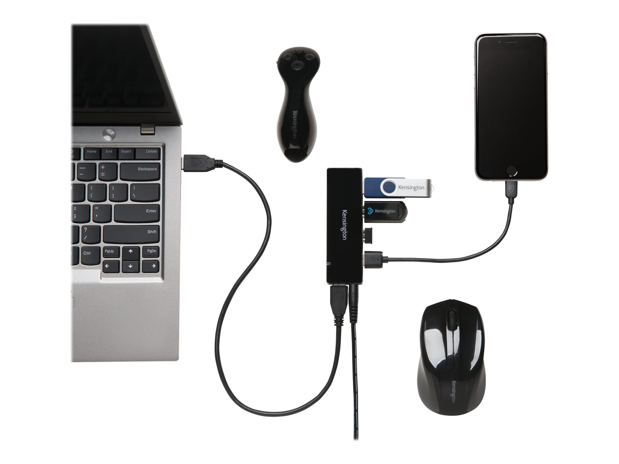 KENSINGTON USB 3.0 4 Port Hub Plus Charging EU - Detailansicht