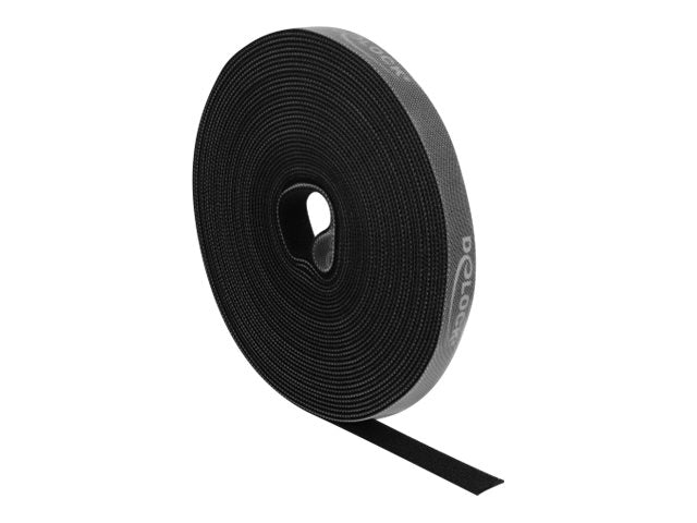 DELOCK Klettband auf Rolle L 10m x B 15mm schwarz - Vorderansicht