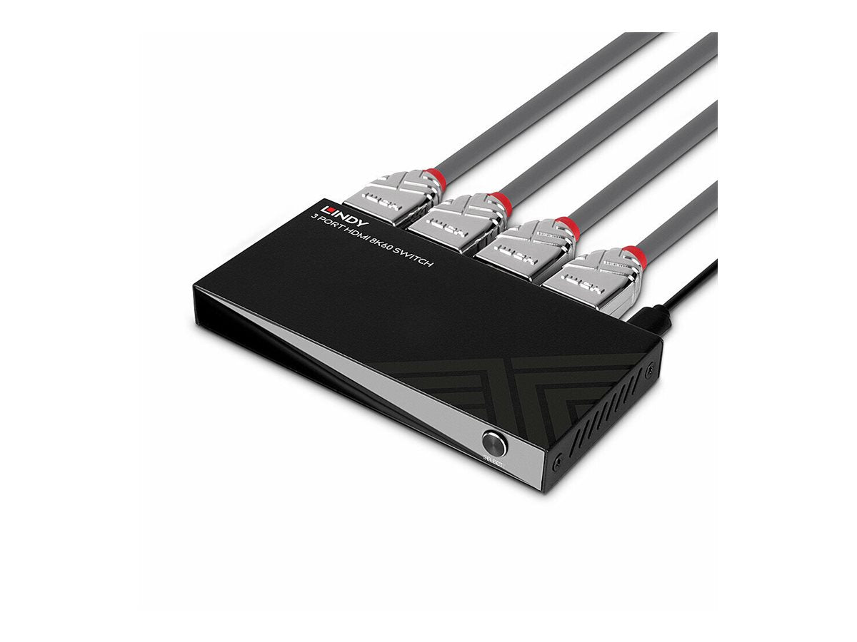 LINDY 3 Port HDMI 8K60 Switch Vorderansicht