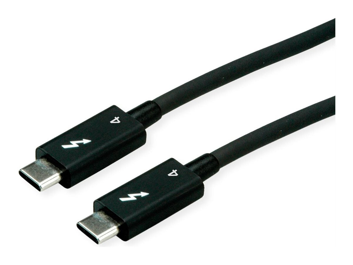 ROLINE Thunderbolt 4 Kabel C-C ST/ST 40Gbit/s 100W passiv schwarz 1m - Vorderansicht