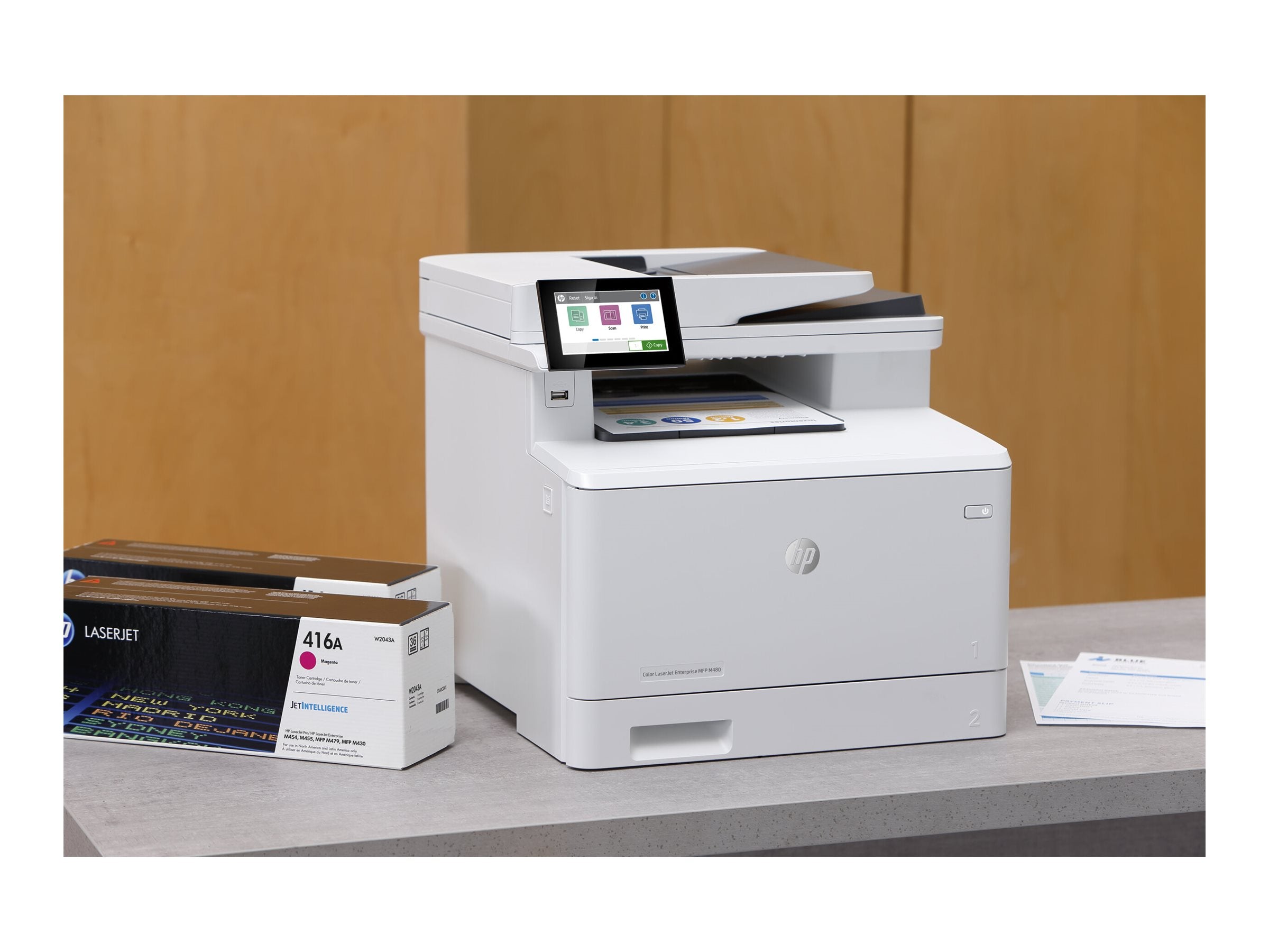 HP Color LaserJet Enterprise MFP M480f Seitenansicht