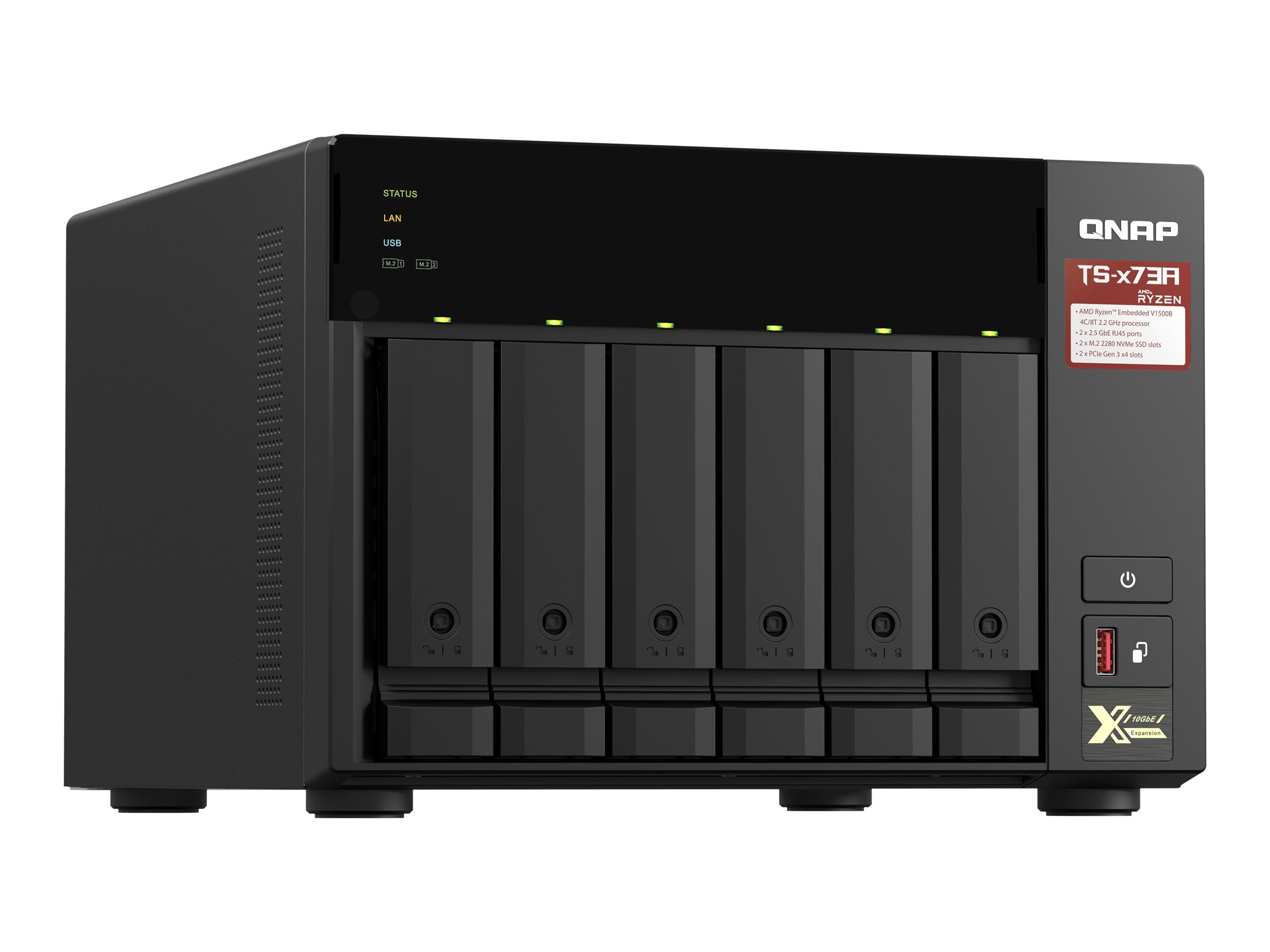 QNAP TS-673A 6-bay NAS Vorderansicht