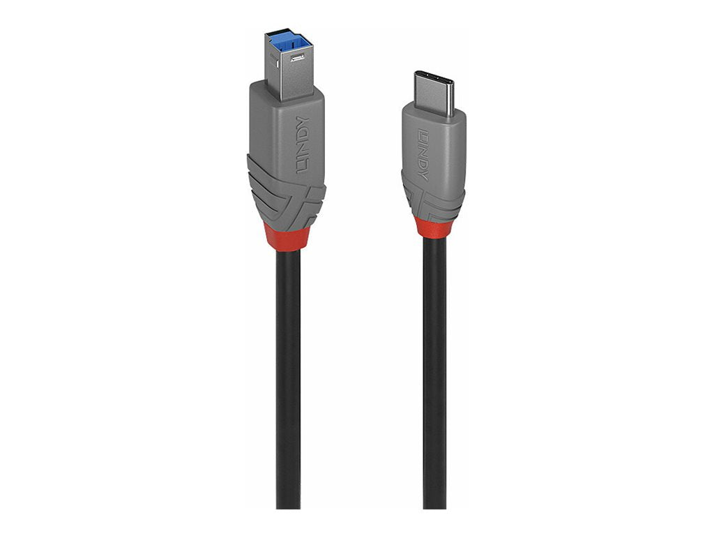 LINDY 2m USB 3.2 Typ C an B Kabel Anthra Line - Detailansicht