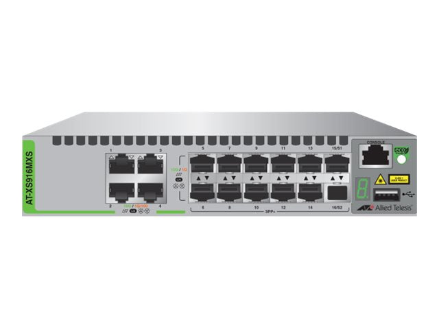 ALLIED 12x SFP+ 4x 10/100/1000/10G-T Intelligent Switch - Vorderansicht