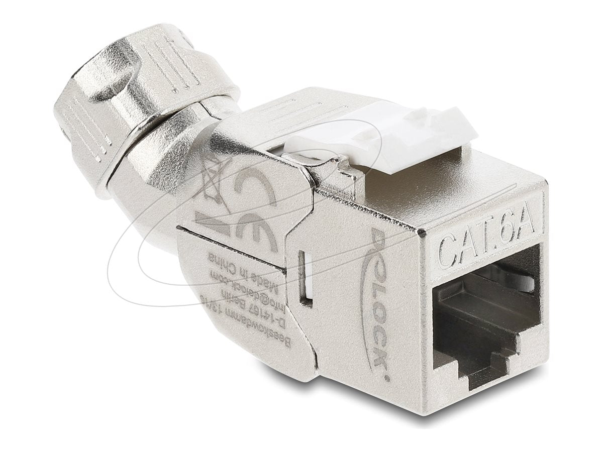 DELOCK Keystone Modul RJ45 Buchse zu LSA Cat.6A werkzeugfrei 45 winkelbar geschirmt - Vorderansicht