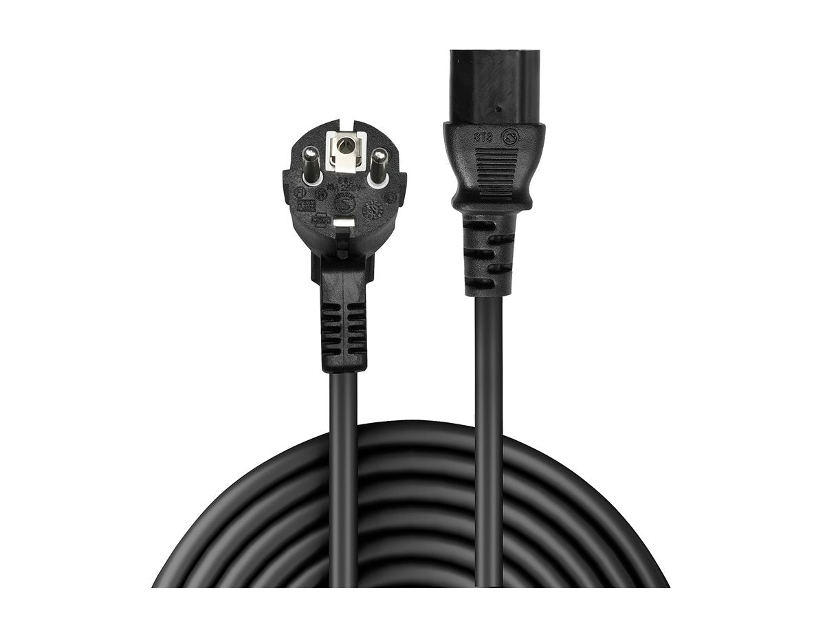 LINDY 2m IEC-Netzkabel Schuko an IEC-C13 - Vorderansicht