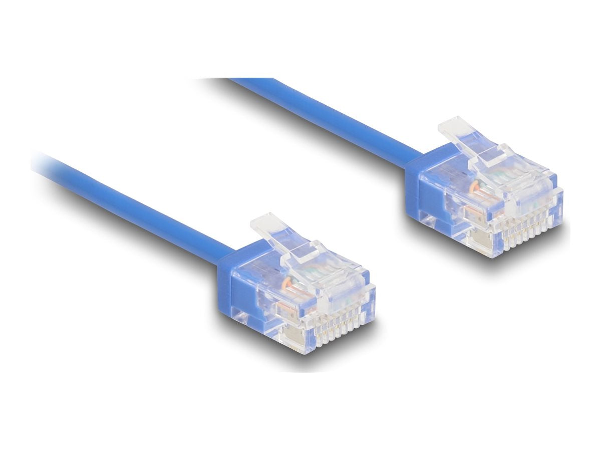 DELOCK RJ45 Netzwerkkabel Cat.6 UTP Ultra Slim 5m blau - Vorderansicht