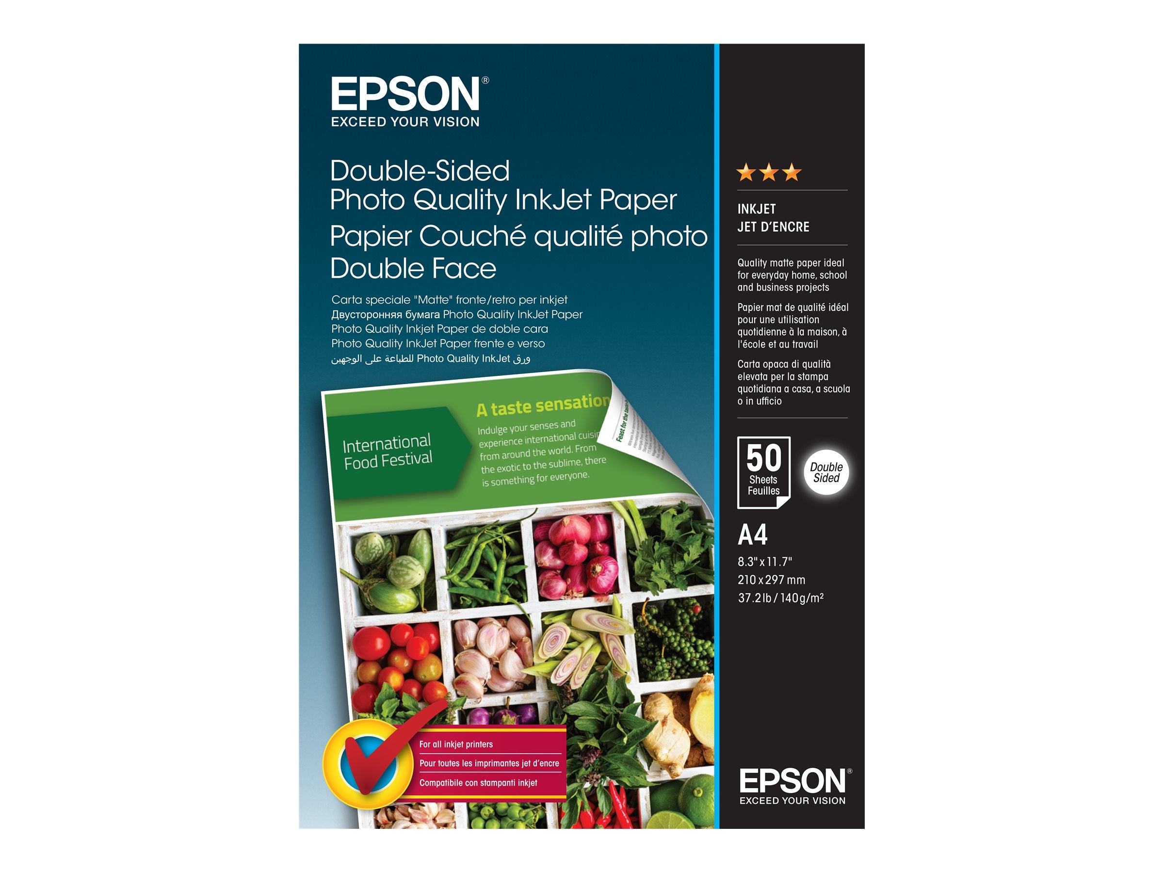 EPSON Double-Sided Photo Quality Inkjet Paper A4 50 Sheets Vorderansicht