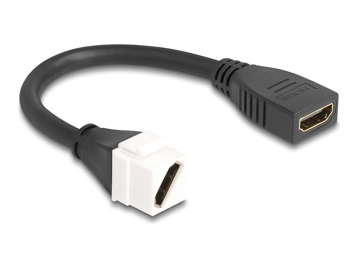 DELOCK Keystone Modul Kabel HDMI Buchse zu Buchse diagonal 8K 60 Hz 20cm schwarz - Vorderansicht