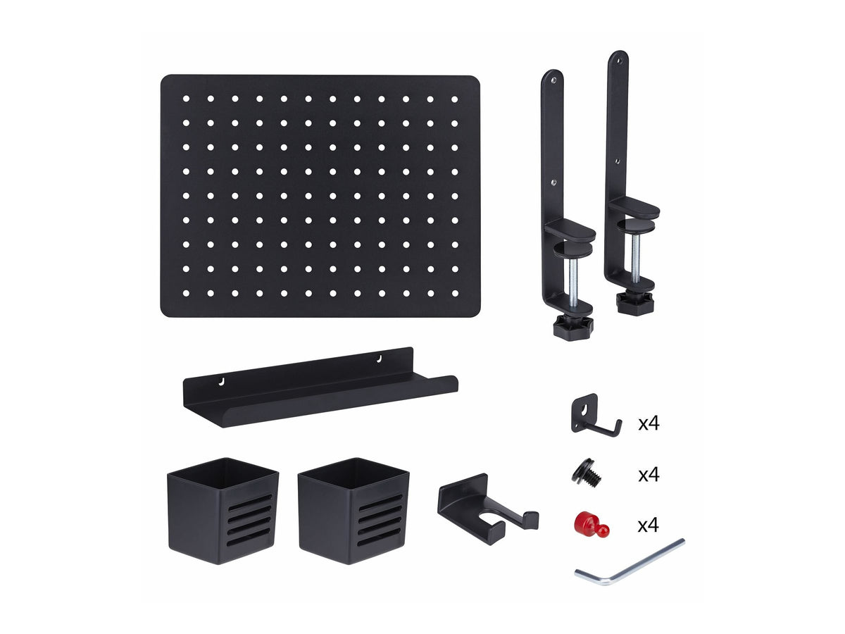 STARTECH.COM Klemm Lochplatte mit Zubehör 420 x 320mm Pegboard Metall Lochwand/Stecktafel Tisch Lochbrett/Werkzeugwand