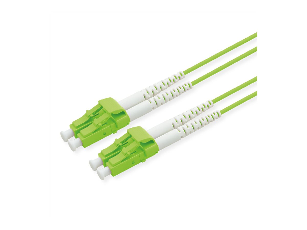 ROLINE LWL-Kabel 50/125um OM5 LC/LC LSOH Low-Loss-Stecker grun 20m - Vorderansicht