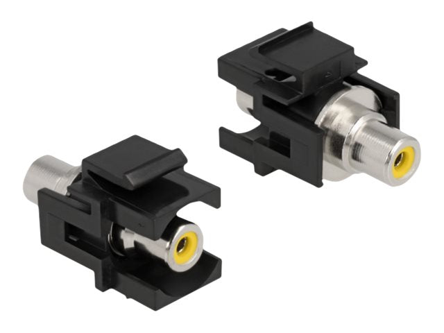 DELOCK Keystone Modul Cinch Buchse gelb/schwarz - Vorderansicht