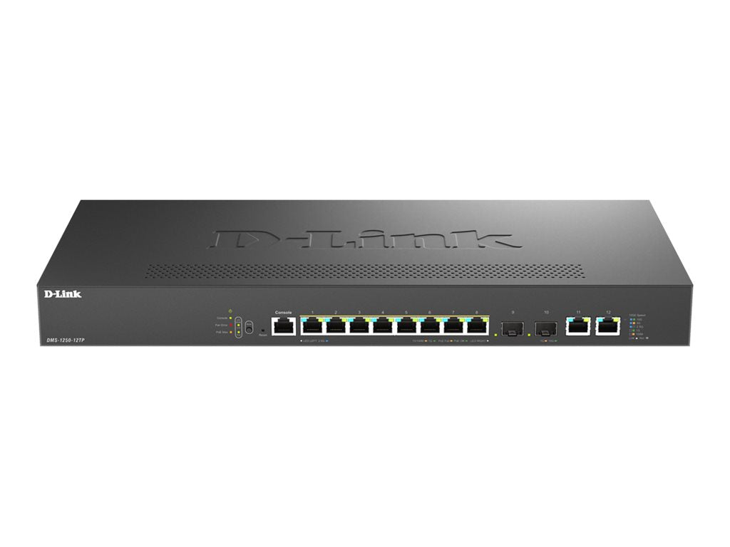 D-LINK DMS-1250-12TP/E 8-Port PoE Multi-Gigabit Smart Managed Switch Vorderansicht