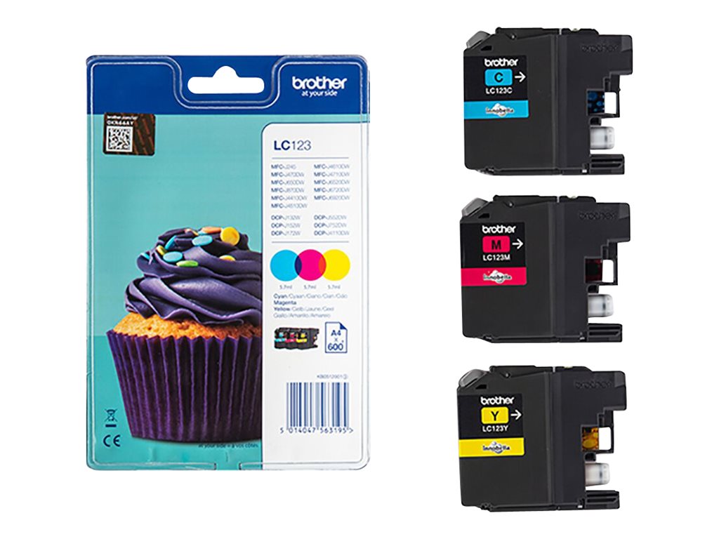 BROTHER LC-123 Tinte cyan, magenta und gelb Detailansicht