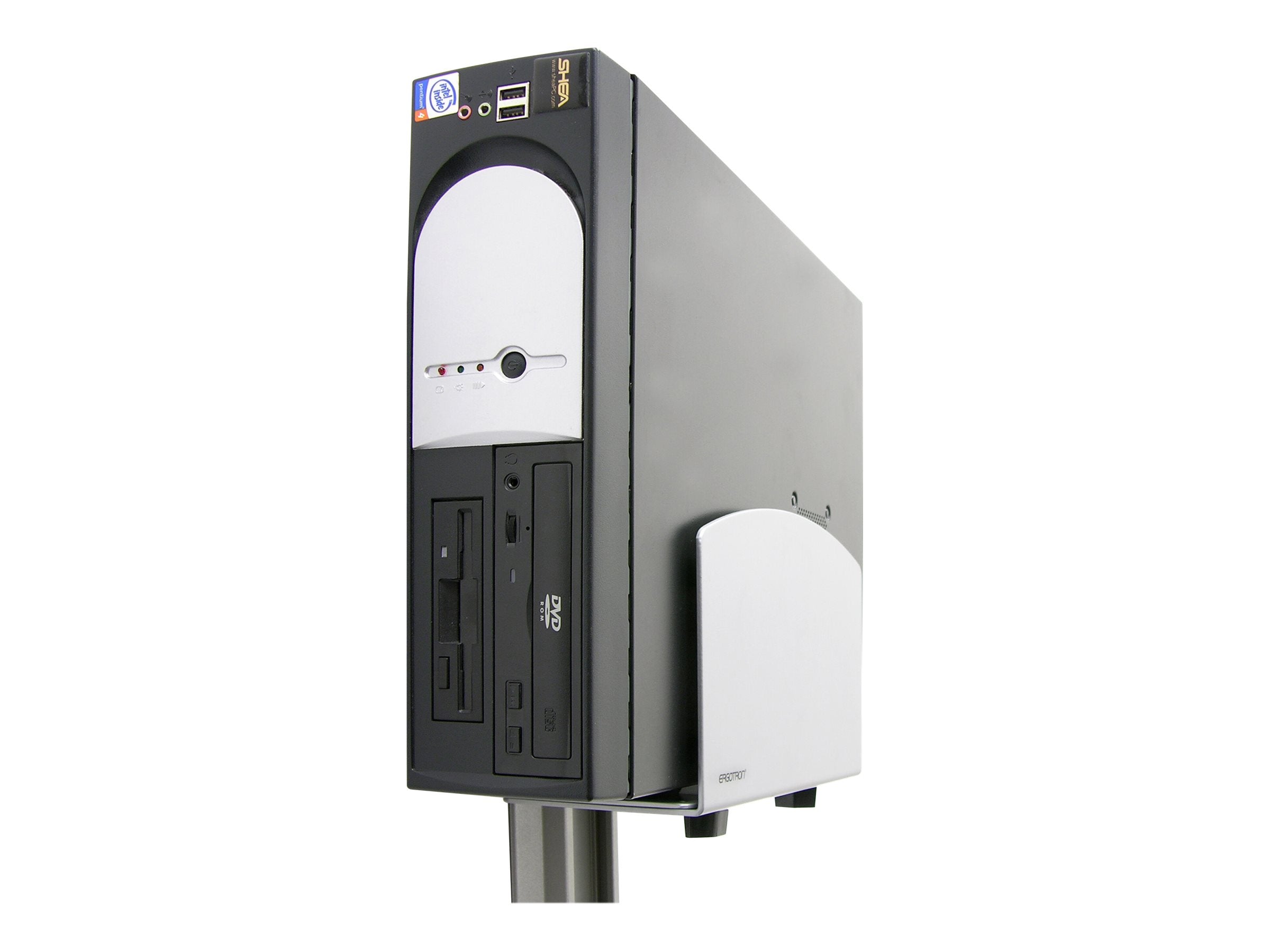 Vorderansicht des ERGOTRON Vertical Universal CPU Halters