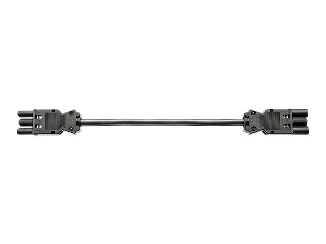 BACHMANN Geräteverlängerung GST18-3 Stecker/Kupplung schwarz 0,5m Vorderansicht