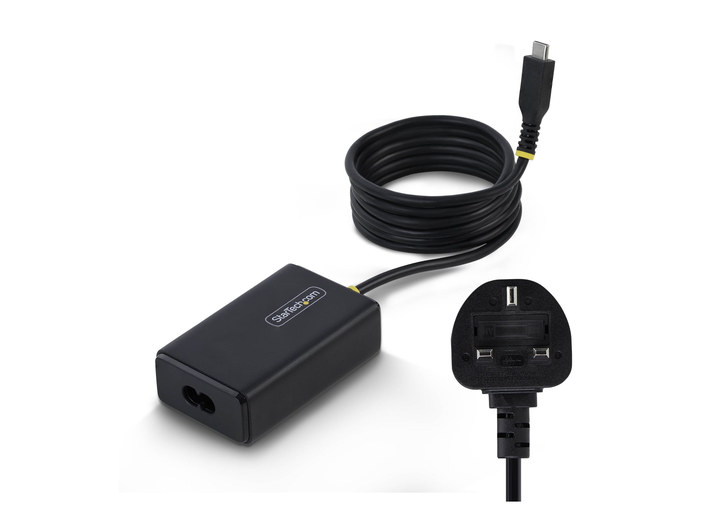 STARTECH.COM 65W USB-C Laptop Charger 1.5m Tethered USB-C Cable Power Adapter Brick for Dell XPS HP ProBook MacBook Pro