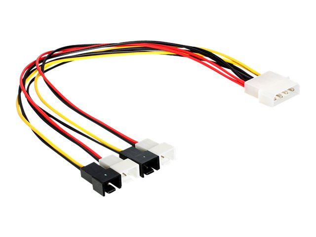DELOCK Kabel Power Molex 4 Pin Stecker > 4x 2 Pin Stecker Lüfter - Vorderansicht
