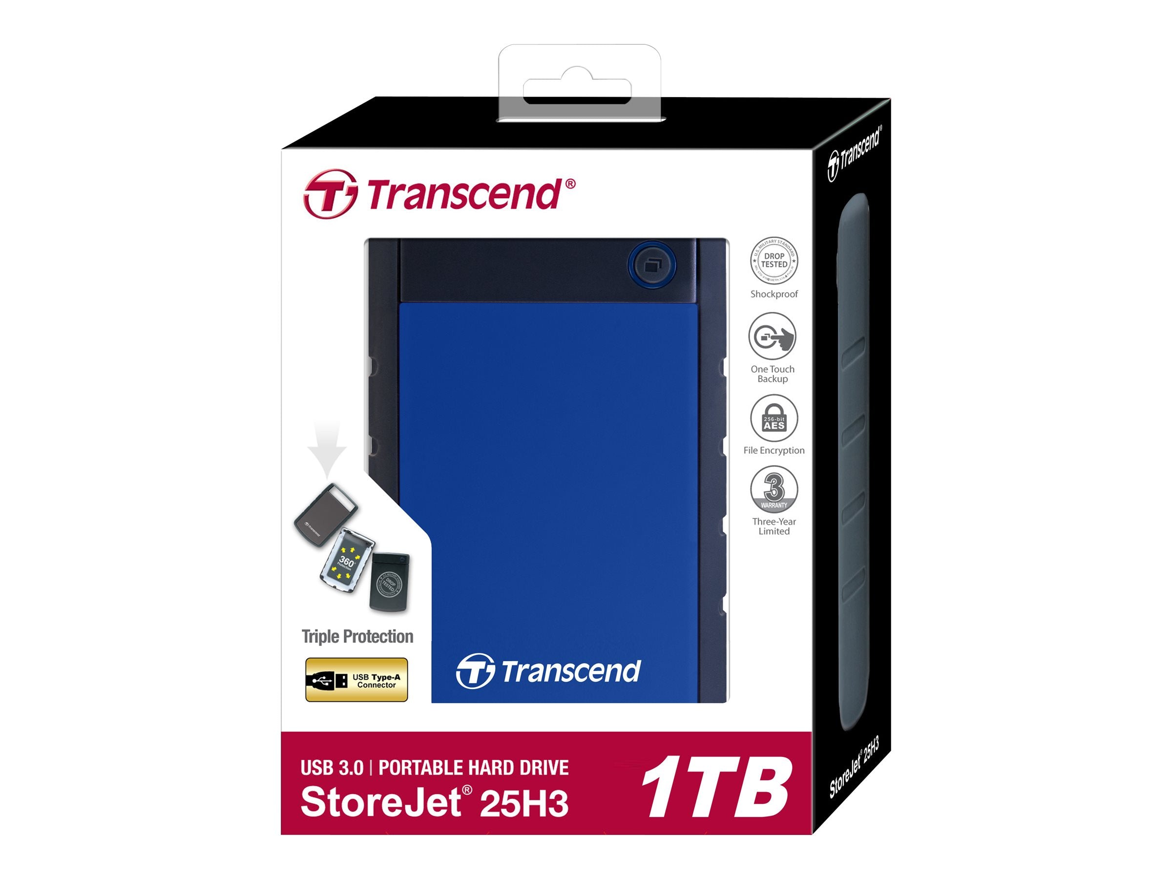TRANSCEND SJ25H3B HDD 1TB extern Detailansicht
