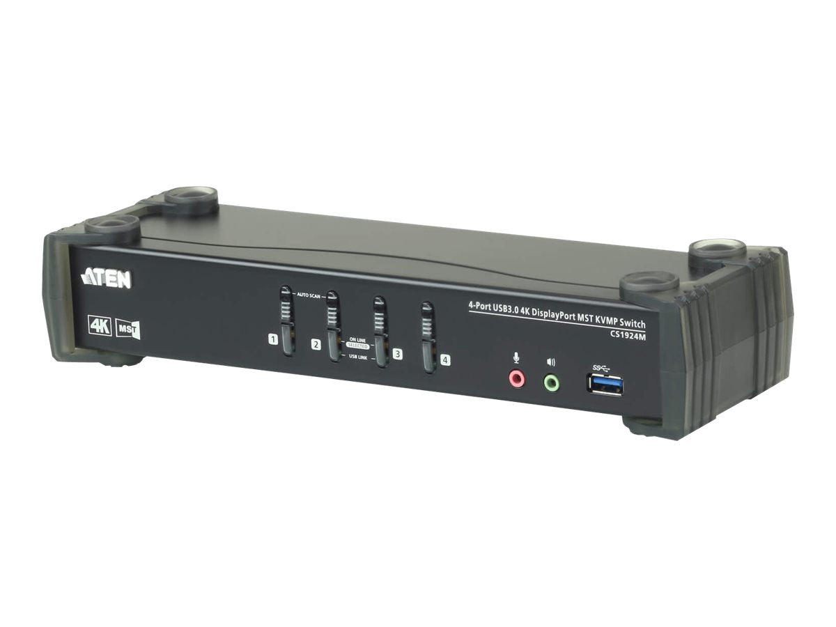 ATEN CS1924M 4-Port USB 3.0 4K DisplayPort MST KVM Switch Vorderansicht