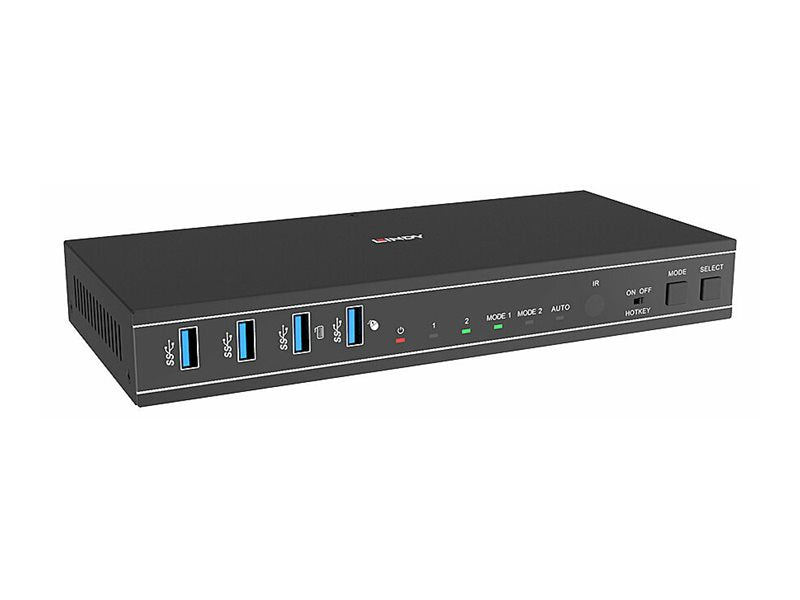 LINDY 2 Port Dual Head HDMI 4K60 USB 3.0 KVM Switch - Anschlussdetails