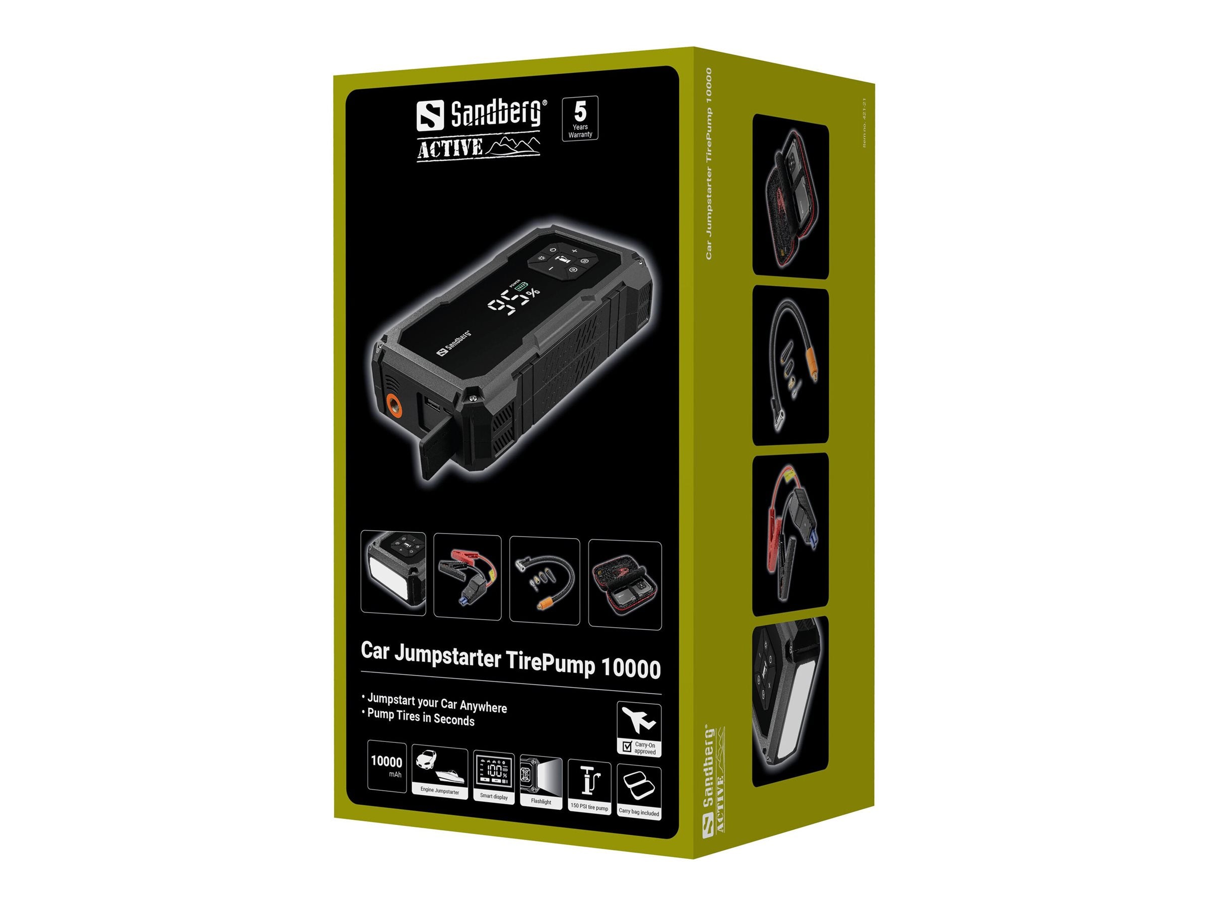 SANDBERG Car Jumpstarter TirePump 10000 - Vorderansicht