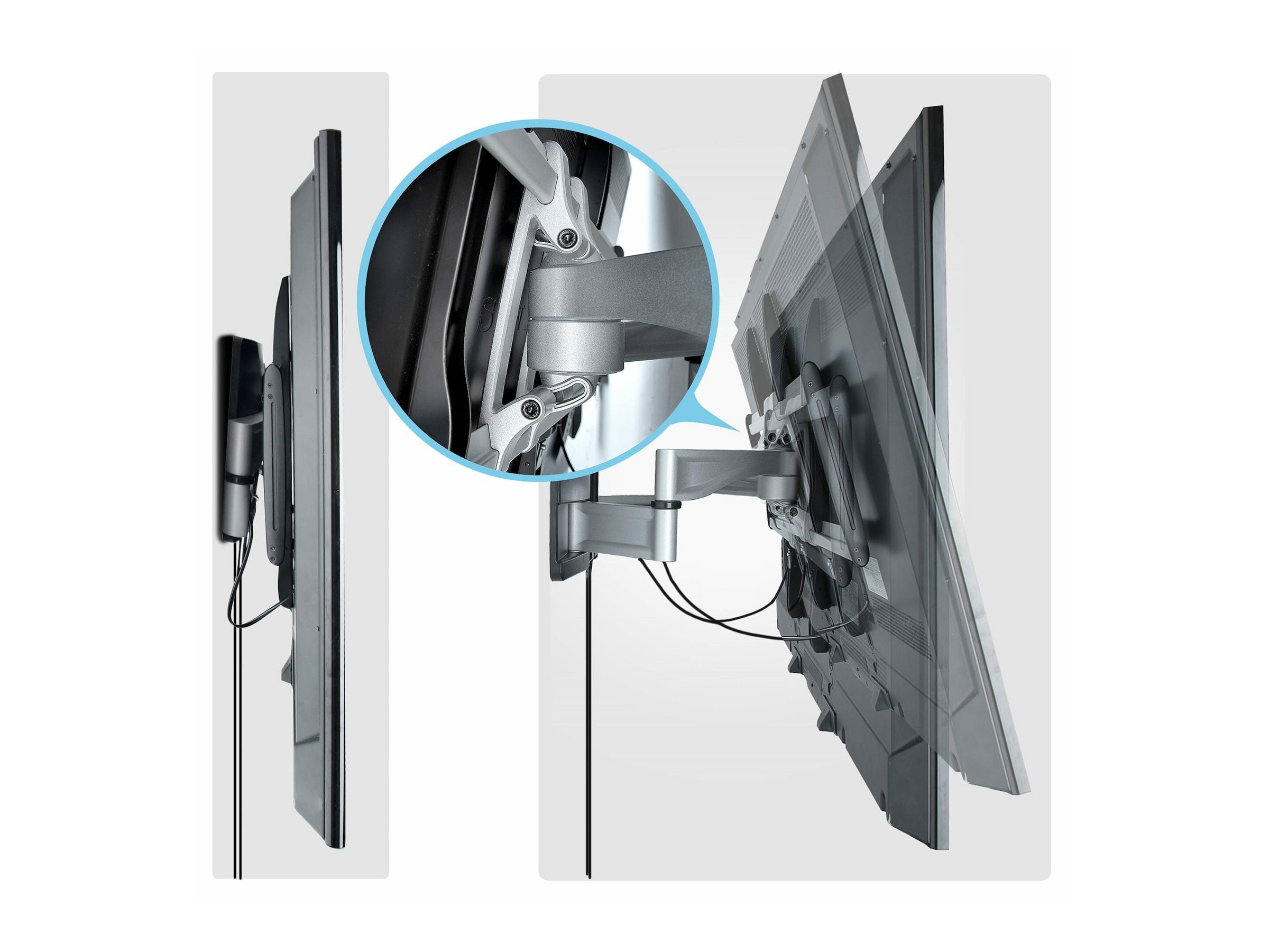 STARTECH.COM Robuste vollbewegliche TV-Wandhalterung fur Flachbildschirme bis 100 Zoll und 85 kg flaches Design TAA