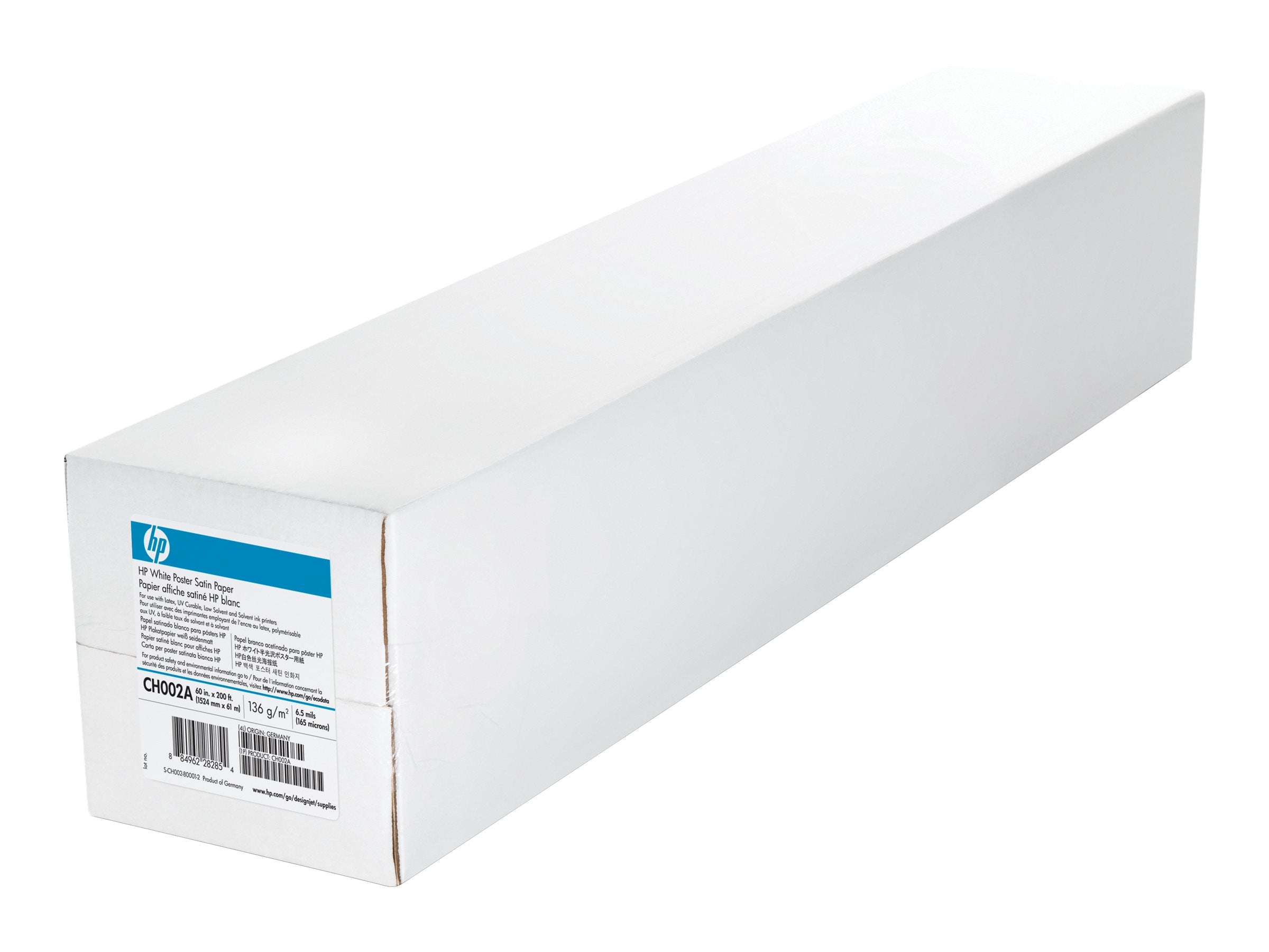HP White Satin Poster Paper 152,4cm 60Zoll - Vorderansicht