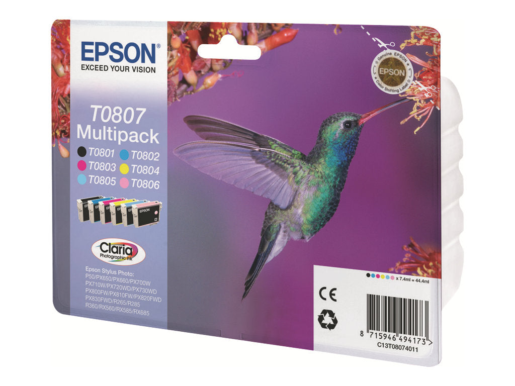 EPSON T0807 Tintenpatrone Vorderansicht
